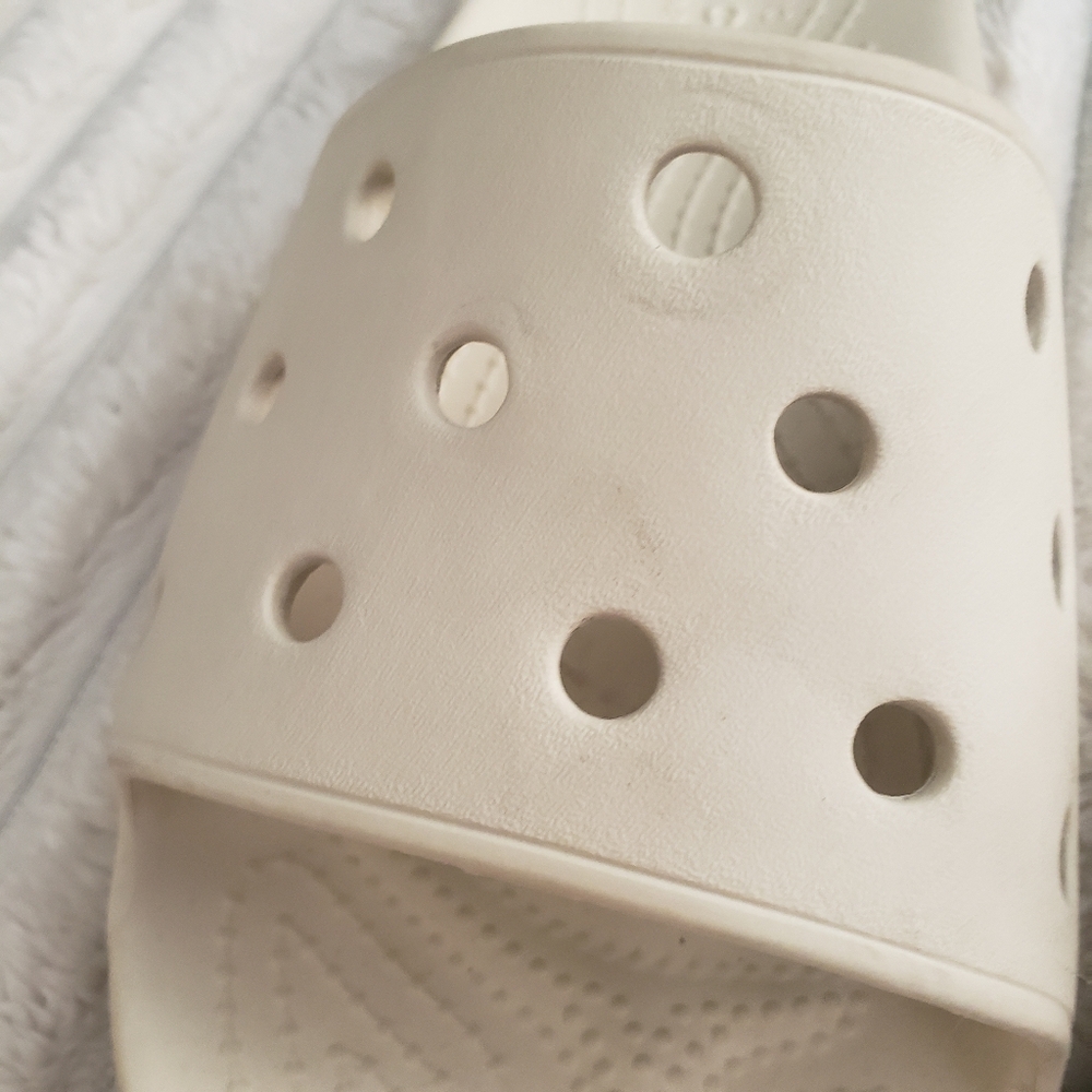 Crocs Unisex Iconic Comfort Creme Slide Sandals W10 M8 - Picture 4 of 7